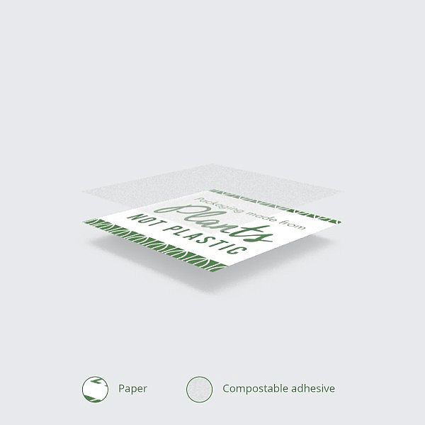 Apaļas papīra uzlīmes “Green Tree” ar līmi, kas izgatavota no augu izcelsmes komponentiem, 45 mm, iesaiņots 1000 gabali