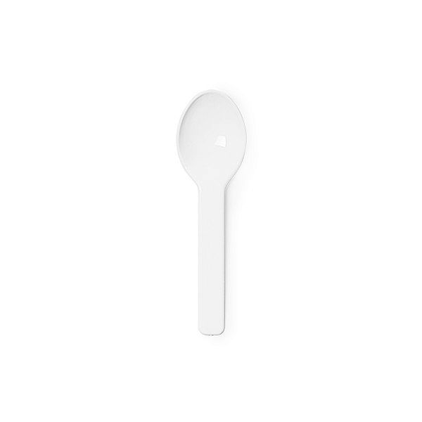 White ice cream spoons, PLA, 76 mm, 100 pcs per pack