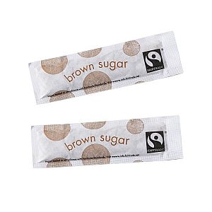 Коричневый сахар “Fairtrade” в пакетиках, в компостируемой упаковке, в пачке 1000 шт