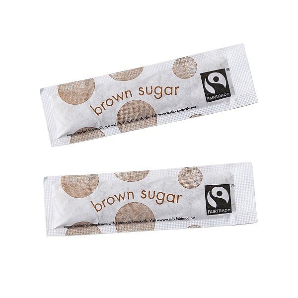 Pruun suhkur “Fairtrade” paberpulkades (sticks), pakis 1000 tk