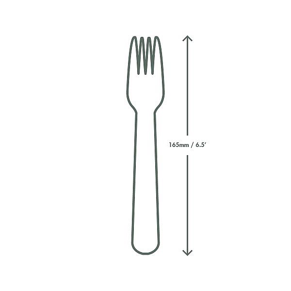 Compostable wooden fork, wrapped, 100 pcs per pack