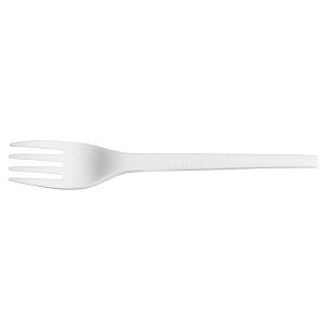 Disposable compostable CPLA fork, 165 mm, 50 pcs per pack