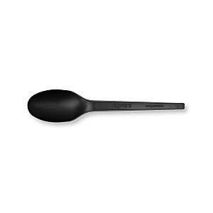 Recycled compostable CPLA spoon, black, 165 mm , 50 pcs per pack