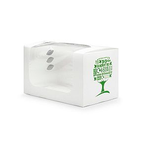 Коробка для сэндвичей “Bloomer” Green Tree, белая, с окошком из кукурузного крахмала, в пачке 500 шт