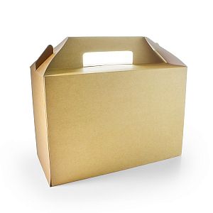 Коробка с ручками из крафт-картона, 265 x 180 x 125 мм , в пачке 125 шт