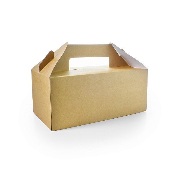 Коробка с ручками из крафт-картона, 225 x 95 x 120 мм, в пачке 125 шт