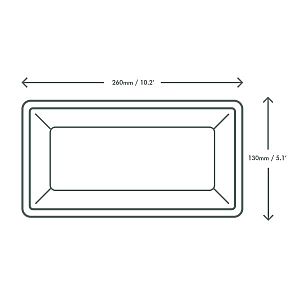 Rectangular bagasse plate (254 x 127 mm), 50 pcs per pack
