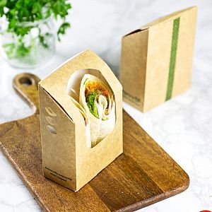 Compostable tortilla / wrap kraft carton, 500 pcs per pack