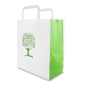 Бумажный пакет “Green Tree” из переработанной крафт-бумаги, 220 x 110 x 250 мм, в пачке 250 шт