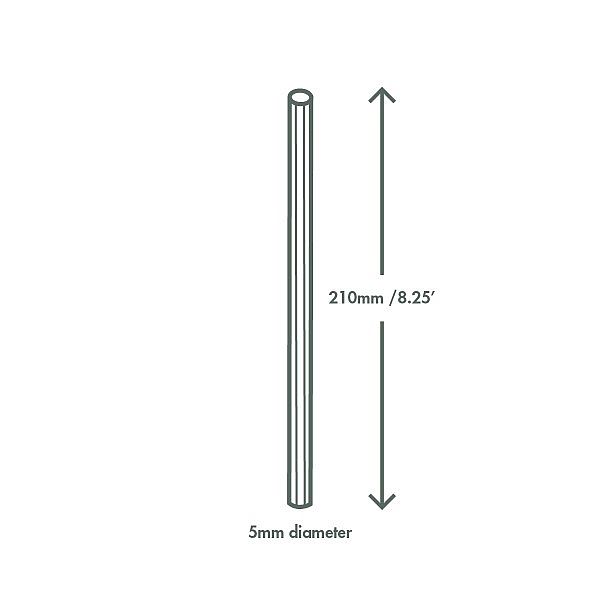 White straw “Standard” with green stripe ecovio, 5 mm, 650 pcs per pack